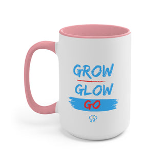 Radiant Progression: "Grow, Glow, Go" Inspiring Accent Mug