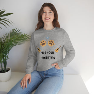 Use Your Fingertips Musical Dog Unisex Crewneck Sweatshirt