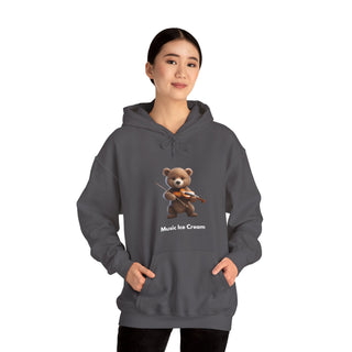 Violin Virtuoso: 'Bear the Melody' Unisex Hooded Sweatshirt