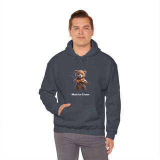 Violin Virtuoso: 'Bear the Melody' Unisex Hooded Sweatshirt