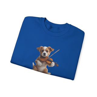 Violin Virtuoso Pup: 'Strings of Joy' Unisex Crewneck Sweatshirt