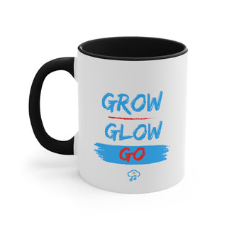 Radiant Progression: "Grow, Glow, Go" Inspiring Accent Mug