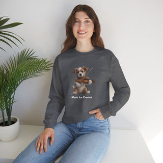 Violin Virtuoso Pup: 'Strings of Joy' Unisex Crewneck Sweatshirt