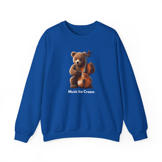 Double Bass Delight: 'Bear in Harmony' Unisex Crewneck Sweatshirt