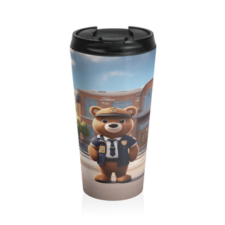 Safe Haven Sentinel: "Protector of Education" School Safety Bear Travel Mug 15