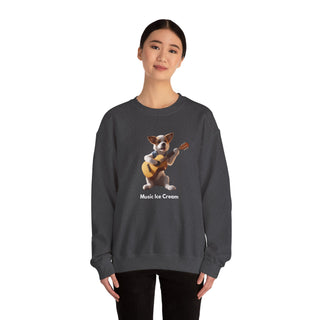 Rockstar Riffs: 'Guitar Hero Pup' Unisex Crewneck Sweatshirt