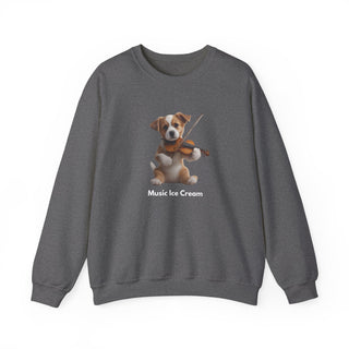 Violin Virtuoso Pup: 'Strings of Joy' Unisex Crewneck Sweatshirt