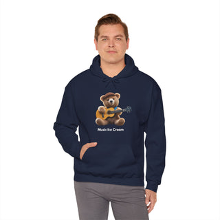 Chord Cuddles: 'Bear & Guitar' Unisex Hooded Sweatshirt