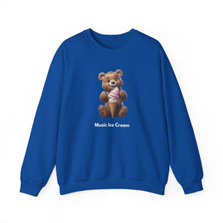 Joyful Scoops: 'Bear & Ice Cream Bliss' Unisex Crewneck Sweatshirt