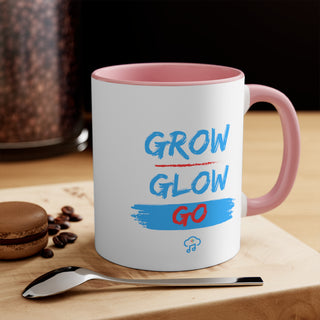 Radiant Progression: "Grow, Glow, Go" Inspiring Accent Mug