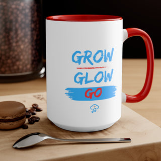 Radiant Progression: "Grow, Glow, Go" Inspiring Accent Mug