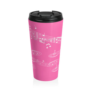 Pink Sonata Oval Harmony Stainless Steel Travel Mug 15 oz