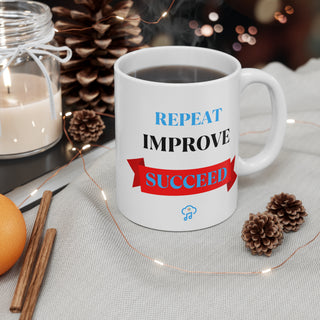 Mastery Echo: "Repeat, Improve, Succeed!" Inspirational Mug 11oz