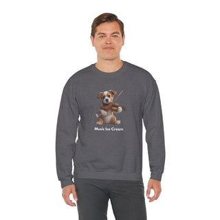 Violin Virtuoso Pup: 'Strings of Joy' Unisex Crewneck Sweatshirt