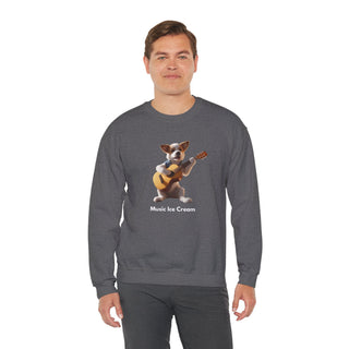 Rockstar Riffs: 'Guitar Hero Pup' Unisex Crewneck Sweatshirt