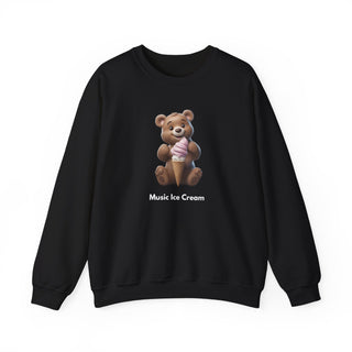 Joyful Scoops: 'Bear & Ice Cream Bliss' Unisex Crewneck Sweatshirt