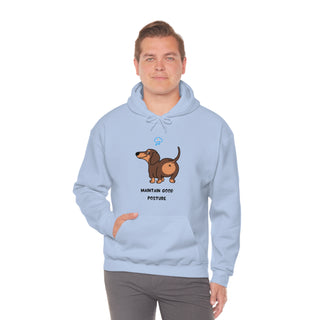 Maintain Good Posture Musical Dog Unisex Hooded Sweatshirt