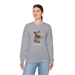 Violin Virtuoso Pup: 'Strings of Joy' Unisex Crewneck Sweatshirt