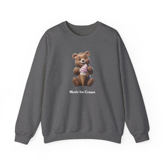 Joyful Scoops: 'Bear & Ice Cream Bliss' Unisex Crewneck Sweatshirt