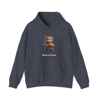 Violin Virtuoso: 'Bear the Melody' Unisex Hooded Sweatshirt