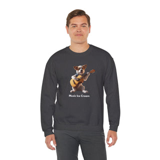 Rockstar Riffs: 'Guitar Hero Pup' Unisex Crewneck Sweatshirt