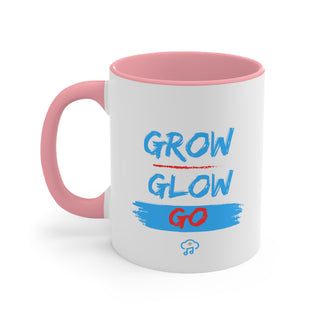 Radiant Progression: "Grow, Glow, Go" Inspiring Accent Mug