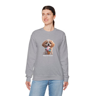 Ice Cream Bliss: 'Joyful Pup Treat' Unisex Crewneck Sweatshirt