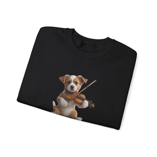 Violin Virtuoso Pup: 'Strings of Joy' Unisex Crewneck Sweatshirt