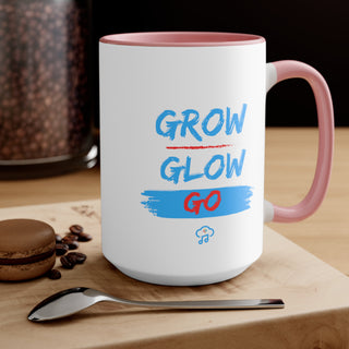 Radiant Progression: "Grow, Glow, Go" Inspiring Accent Mug