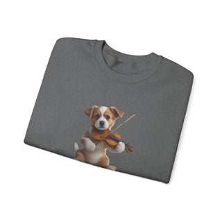 Violin Virtuoso Pup: 'Strings of Joy' Unisex Crewneck Sweatshirt