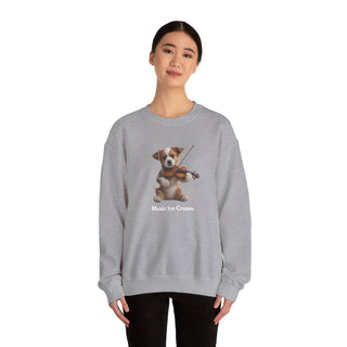 Violin Virtuoso Pup: 'Strings of Joy' Unisex Crewneck Sweatshirt