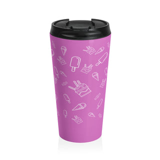 Pink Paradise Ice Cream Symphony Stainless Steel Travel Mug 15 oz