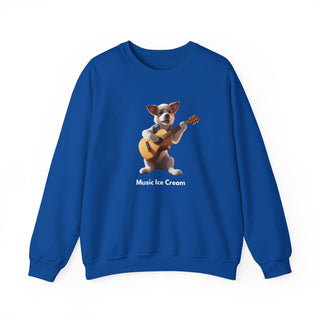 Rockstar Riffs: 'Guitar Hero Pup' Unisex Crewneck Sweatshirt