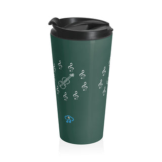 Harmonious Symphony Violin and Treble Clef Stainless Steel Travel Mug 15 oz