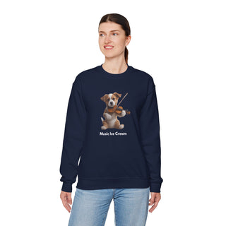 Violin Virtuoso Pup: 'Strings of Joy' Unisex Crewneck Sweatshirt