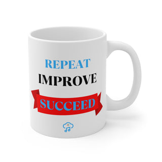 Mastery Echo: "Repeat, Improve, Succeed!" Inspirational Mug 11oz