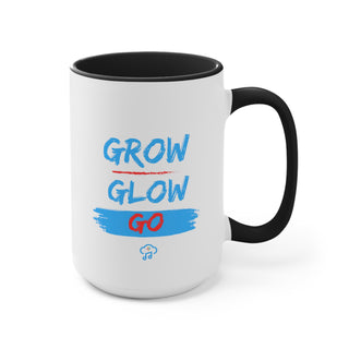 Radiant Progression: "Grow, Glow, Go" Inspiring Accent Mug