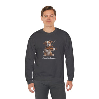 Violin Virtuoso Pup: 'Strings of Joy' Unisex Crewneck Sweatshirt