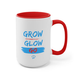 Radiant Progression: "Grow, Glow, Go" Inspiring Accent Mug