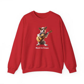 Rockstar Riffs: 'Guitar Hero Pup' Unisex Crewneck Sweatshirt