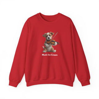 Violin Virtuoso Pup: 'Strings of Joy' Unisex Crewneck Sweatshirt