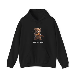 Violin Virtuoso: 'Bear the Melody' Unisex Hooded Sweatshirt