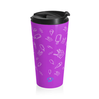 Purple Delight Ice Cream Symphony Stainless Steel Travel Mug 15 oz