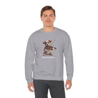 Violin Virtuoso Pup: 'Strings of Joy' Unisex Crewneck Sweatshirt