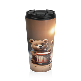 Rhythmic Bear Beats Stainless Steel Travel Mug 15 oz