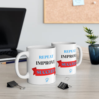 Mastery Echo: "Repeat, Improve, Succeed!" Inspirational Mug 11oz