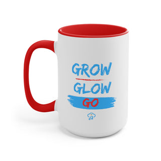 Radiant Progression: "Grow, Glow, Go" Inspiring Accent Mug