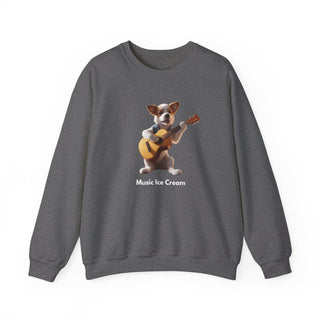 Rockstar Riffs: 'Guitar Hero Pup' Unisex Crewneck Sweatshirt