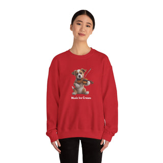 Violin Virtuoso Pup: 'Strings of Joy' Unisex Crewneck Sweatshirt