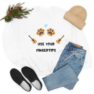 Use Your Fingertips Musical Dog Unisex Crewneck Sweatshirt